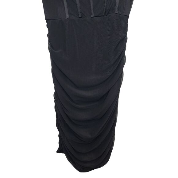 NWT Linlan Women's Black Sleeveless Ruched Corset Bodycon Mini Cocktail Dress XS - Picture 6 of 16